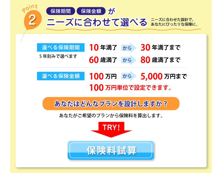 ニーズに合わせて選べる