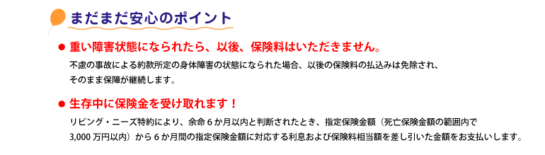 まだまだ安心のポイント
